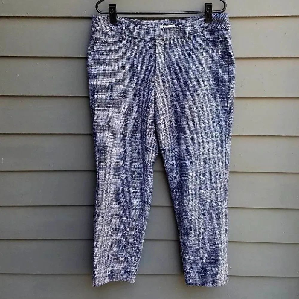 Merona Blue/White Tweed Pants Size 10